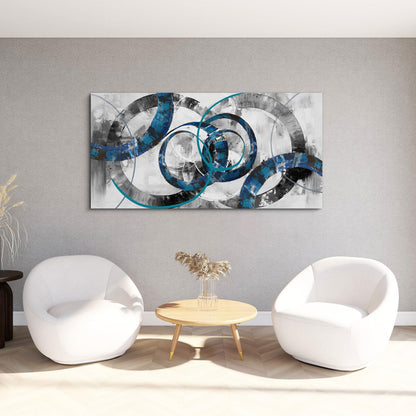 XLSJERST Large Wall Art for Living Room – Blue Abstract Canvas Artwork Designed Elegant and Minimalist Style Perfect for Bedrooms Offices and Modern Home Decoration