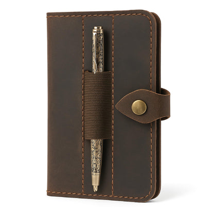 TheAntiq Genuine Leather Refillable Field Notes Cover 3.5 x 5.5" | Handmade Distressed Pocket Journal & Travel Diary Cover with Card Slots, Pen Loop & Passport Pocket Planner Case
