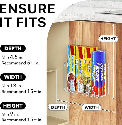 SIMPLE HOUSEWARE Wall Door Mount Kitchen Wrap Organizer Rack