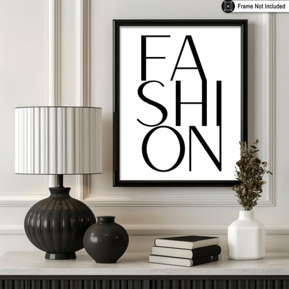 Poster Master Fashion Poster - Typography Print - Trendy Wall Art - Modern Art - Gift for Men, Women & Fashionista - Minimal Wall Decor for Living Room, Bedroom or Office - 8x10 UNFRAMED Wall Art