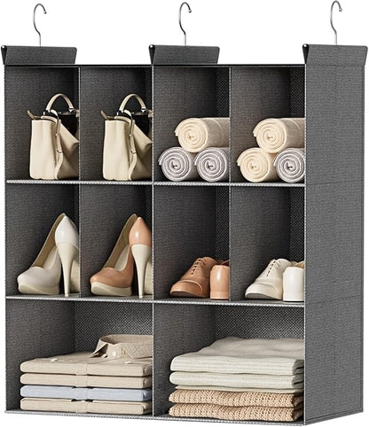 Ofiray-home 3 Tier Hanging Closet Organizer, 10 Compartments Sweater Organizer
