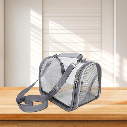 Portable Small Bird Travel Carrier Bag with Perch Lightweight Transport Cage for Parakeets Small Birds Outdoor Use