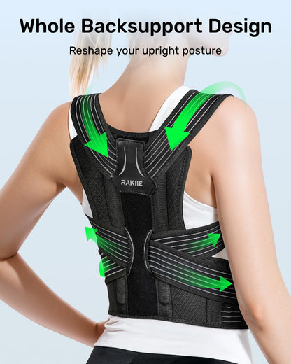 Posture Corrector for Women and Men, Upgraded Back Brace with Enhanced Support, Shoulder Straightener with Cushioned Shoulder Pads & Underarm Pain Relief Strap, Size S (Upper Waist: 29.5"-35.4")