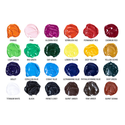 RoseArt Premium Oil Paint - Set 24 Colors, Maximum Strength Pigmented Oil Paints for Casual to Professional Artists, multi