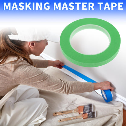 Edinstry 2pcs 0.5 Inch x 52.5 Yards Masking Tape, Easy Removal Painters Tape for Painting, Labeling & DIY Crafting, Crepe Paper, Medium Tack, Residue-Free, Green Decorative Tape