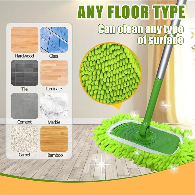 4PCS 10''~12'' Microfiber Dust Mop Pads Compatible
