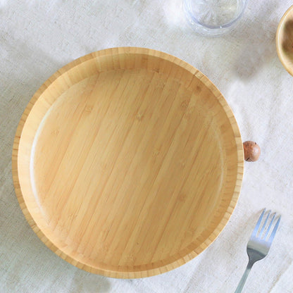 ZTHapwa Large Fruit Bowl for Kitchen Counter, 10 Inch Bamboo Wooden Straight-Side Serving Bowl for Salad, Vegetables and Fruits, Rustic Decorative Bowls for Dinner Table Centerpiece Decor, 100 Oz