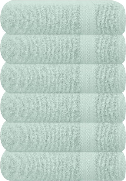 GLAMBURG Ultra Soft 6-Piece Hand Towel Set 16x28-100% Ringspun Cotton