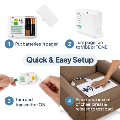 Smart Caregiver Chair Exit Alarm System with Wireless Pager and for Fall Prevention | Chair Alarm Alerts Caregiver When They Get Up from The Chair | USA-Based Company and Customer Support
