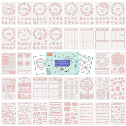 Midenco Bullet Journal Stencils (36PCS), Journal Supplies Accessories Kit for Bullet Journaling & Planner