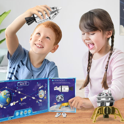 Imagimake Mapology Man's Journey to Moon | NASA Mission Apollo 11 | Rocket & Satellite Model Making Set | Space Toys for ages 8-13 | Educational Science Kits for Kids Age 8-12 | Gifts for Boys & Girls