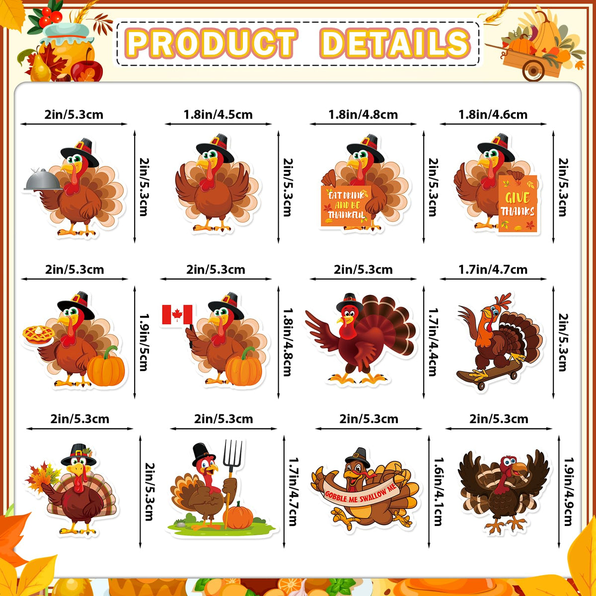 36Pcs Thanksgiving Cupcake Toppers Friendsgiving Turkey Cupcake Toppers Thanksgiving Cake Decorations Friendsgiving Cake Toppers