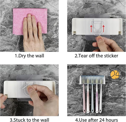 5 Slots Wall Mount Toothbrush Holder