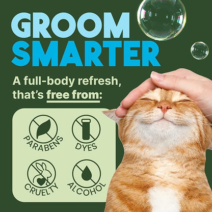 TropiClean No Rinse Waterless Cat Shampoo | Dandruff Treatment | Moisturizing Dry Shampoo for Dry Skin | USA Made | Aqua de Coco Scent | 7.4oz.