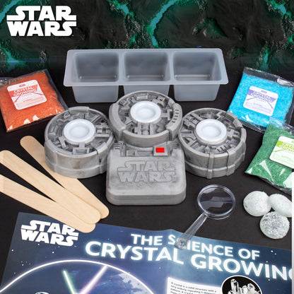STAR WARS Glowing Crystals, Crystal Growing Kit with Light Up Display Stand, Grow 3 Colorful Crystals, Gift for 8 Year Old Boy, Merch, Toys for Boys Age 8-12
