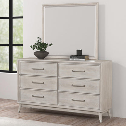 Roundhill Furniture Seluna 6-Piece Bedroom Set with Touch LED Lighting, Gray Oak Finish, King
