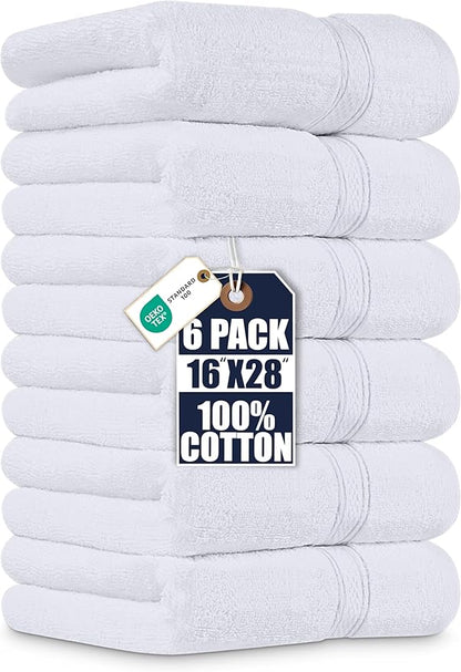Utopia Towels 6 Pack Premium Hand Towels Set, 16 by 28 inches, 100% Ring Spun