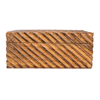 Creative Co-Op Hand-Carved Mango Wood Nesting Boxes with Burnt Finish, Grey, Set of 2