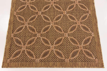 Unique Loom Outdoor Trellis Collection Area Rug - Spiral (3' 3" x 5' 1" Rectangle, Light Brown/ Brown)