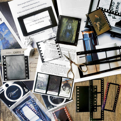 Mayplous 5 Packs Retro Film Strip Stickers, Camera Photo Border Decals for Scrapbooking, Photo Albums, Journaling, Card Making (Memories)