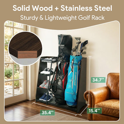 Ponsonbay Golf Bag Storage Organizer for Garage Holds 2 Golf Bags