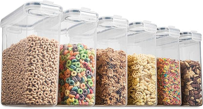 6 Pack Airtight Cereal Food Storage Container