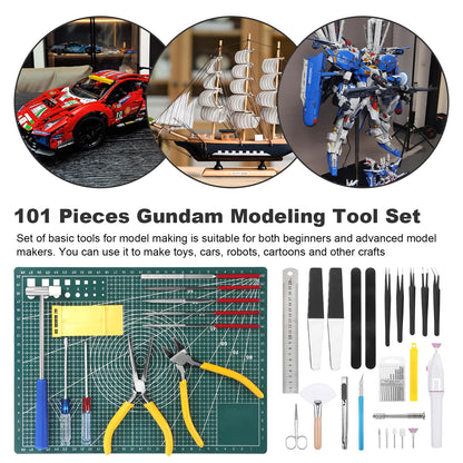 Fippy 101PCS Gundam Model Tools Kit, Hobby Building Tools Kit for Gundam Basic Model Assembling, Building and Repairing