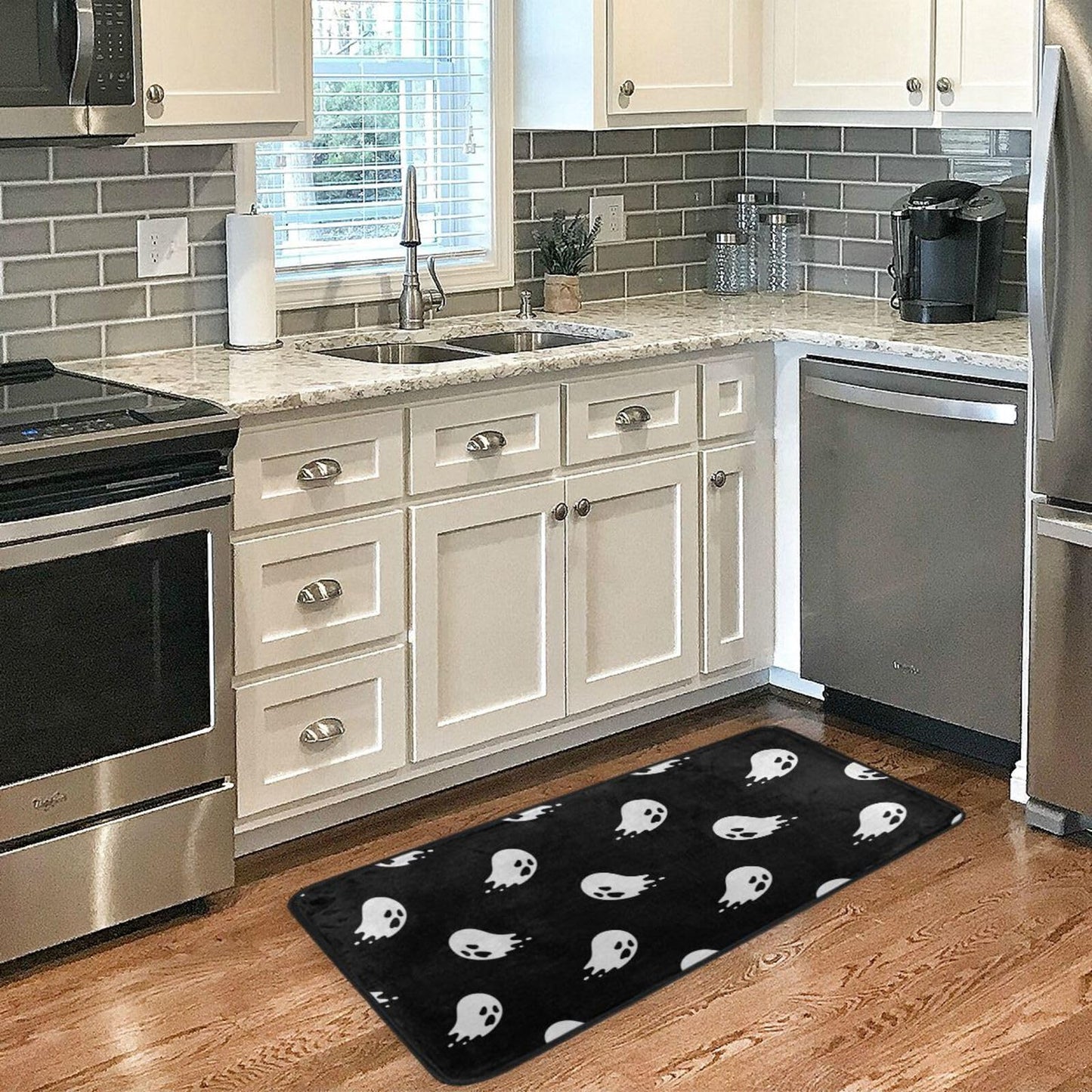 Halloween Spooky Ghosts Kitchen Rug Kitchen Mat Runner Rugs Non Slip Laundry Floor Door Mats Soft Doormat Carpet Home Decor 39 X 20 Inch