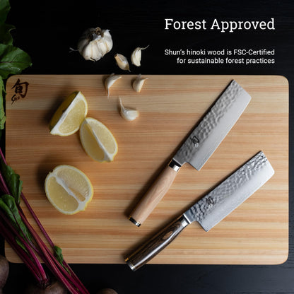 Shun Cutlery Medium Hinoki Cutting Board, 15.75" x 10.75" Wooden Japanese Chopping Board for Kitchen, Medium-Soft Wood Preserves Knife Edges, Forest Stewardship Council Certified