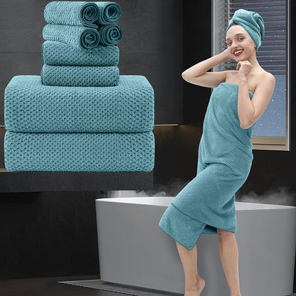 8 Piece Bathroom Towel Set |2 Oversized Large Bath Towels Sheet, 2 Hand Towels