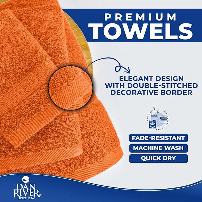 DAN RIVER 8 PC Luxury Bath Towels