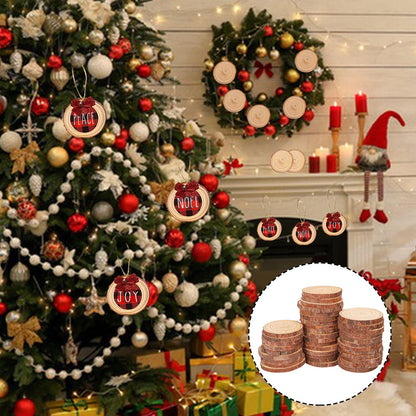 kukmakri 90 PCS Natural Wood Slices with Hole for Crafts, Diameter 3.54-3.94 Inch, Perfect Wood Slices Wooden Circles and Discs for Centerpieces, Decorations, and More(Include 2 Rope)