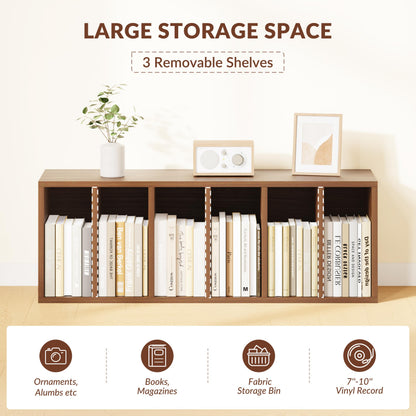IOTXY DIY Modular Cube Bookcase - CubeXY Customizable Stackable Expandable Basic Shelving Units, 6-Cube Wooden Open Bookshelf with Removable Shelves for Books Organizer, Walnut