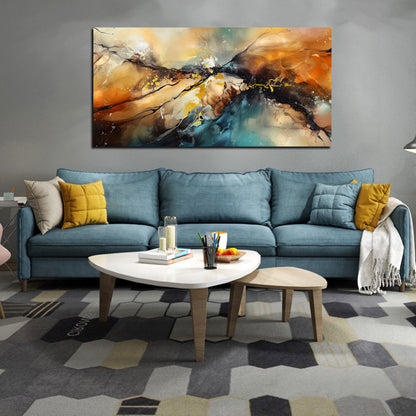 JKWALL77 Large Wall Paintings for Living Room - Yellow Pictures Wall Decor - Abstract Wall Art for Office Ready to Hang Size 29" x 59"