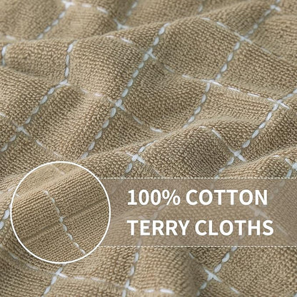 Homaxy 100% Cotton Terry Kitchen Towels, Checkered Designed, Soft and Super