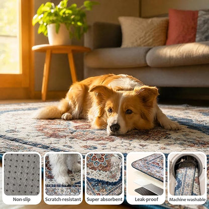 Washable Pee Pads for Dogs, Reusable Puppy Potty Training Pads, Ultra-Absorbent Thick Waterproof Leak-Proof Non-Slip Pads & Mat for Crate, Playpen, Floor, Whelping & Housebreaking , 2 Pack 36"x36"