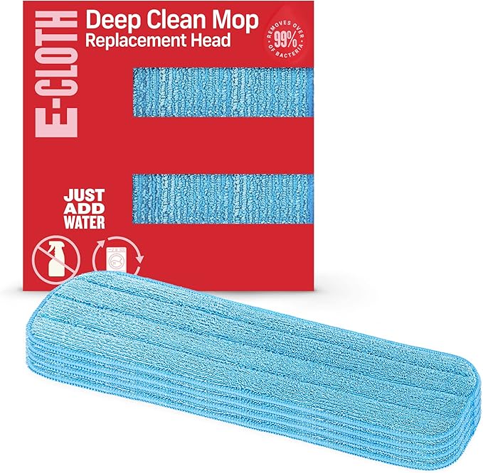 E-Cloth 4-Pack Deep Clean Mop Head, Microfiber Mop Replacement Head, Perfect