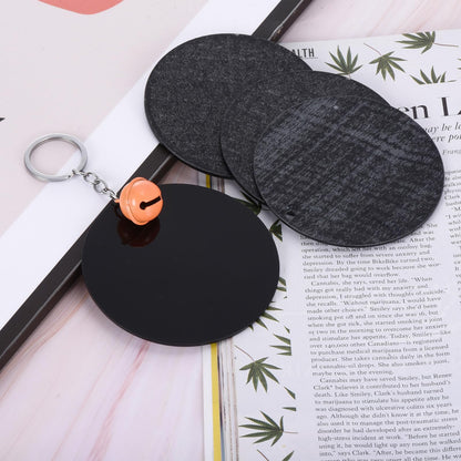 PATIKIL Acrylic Circle Blanks 4 Inch, 20 Pack Round Clear Disc Ornaments with Hole for DIY Keychain Project Crafting, Black