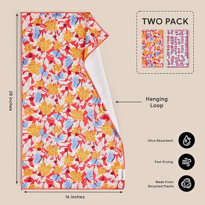 RECYCO Waffle Kitchen Towel Set of 2