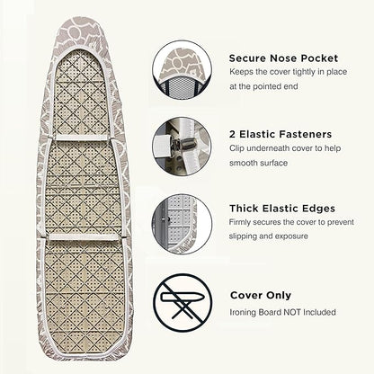 Ironing Board Cover and Pad 18"x54" Extra Thick Natural Cotton Scorch & Stain