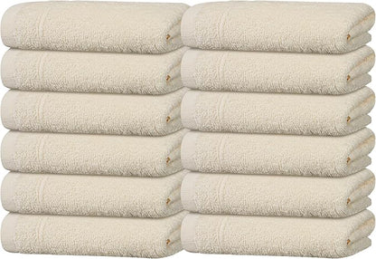 Tens Towels Pack of 12 Washcloths, 12 x 12 Inches, Lighter Weight, Quick to Dry