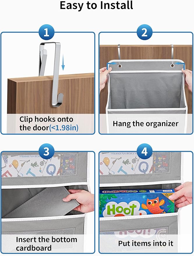 JARLINK Over The Door Organizer Storage, 5 Shelf Hanging Door Organizer