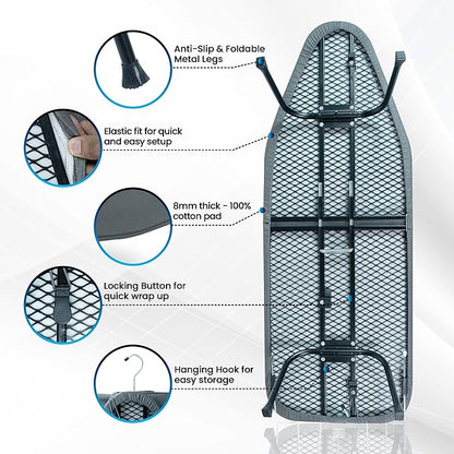 Metal Mesh Panel Tabletop Ironing Board | Foldable Iron Board | Heavy Duty