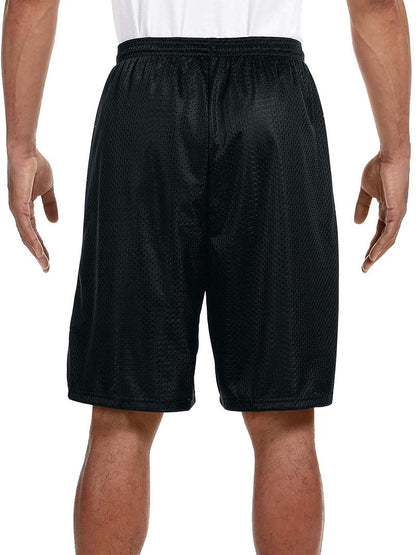 Hat and Beyond Mens Lightweight Basic Mesh Solid Basketball Jersey Workout Fitness Gym Shorts (X-Large, 1ihb01_Black)