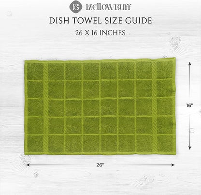 100% Cotton Terry Dish Towels, 4 Pack Plain, 16 x26 Inches, Super Soft and