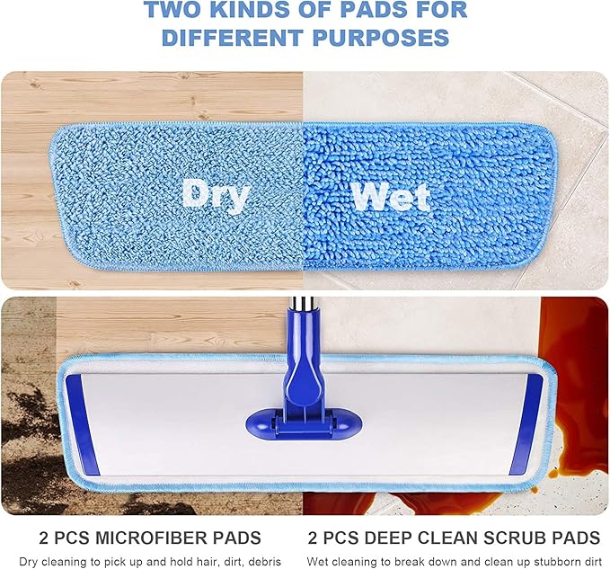 18" Professional Microfiber Mop Floor Cleaning mop, Flat Mop
