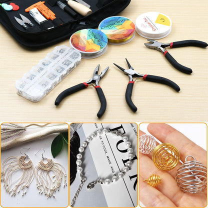 LYFJXX Jewelry Making Supplies Kit with Jewelry Pliers, Jewelry Wires and Jewelry Findings for DIY