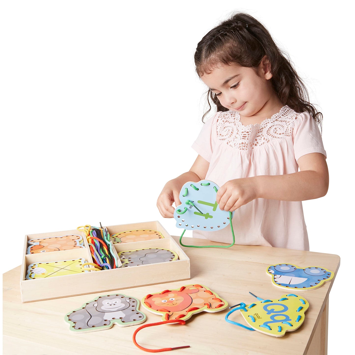 Melissa & Doug Alphabet Wooden Lacing Cards With Double-Sided Panels and Matching Laces