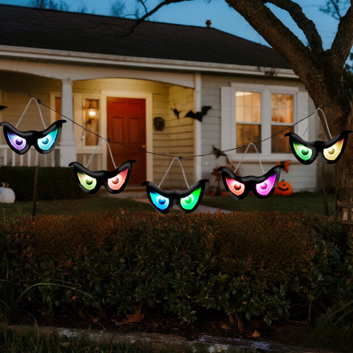 yofit 6.5ft Outdoor Halloween Decorations 5 Pairs Glowing Eyes