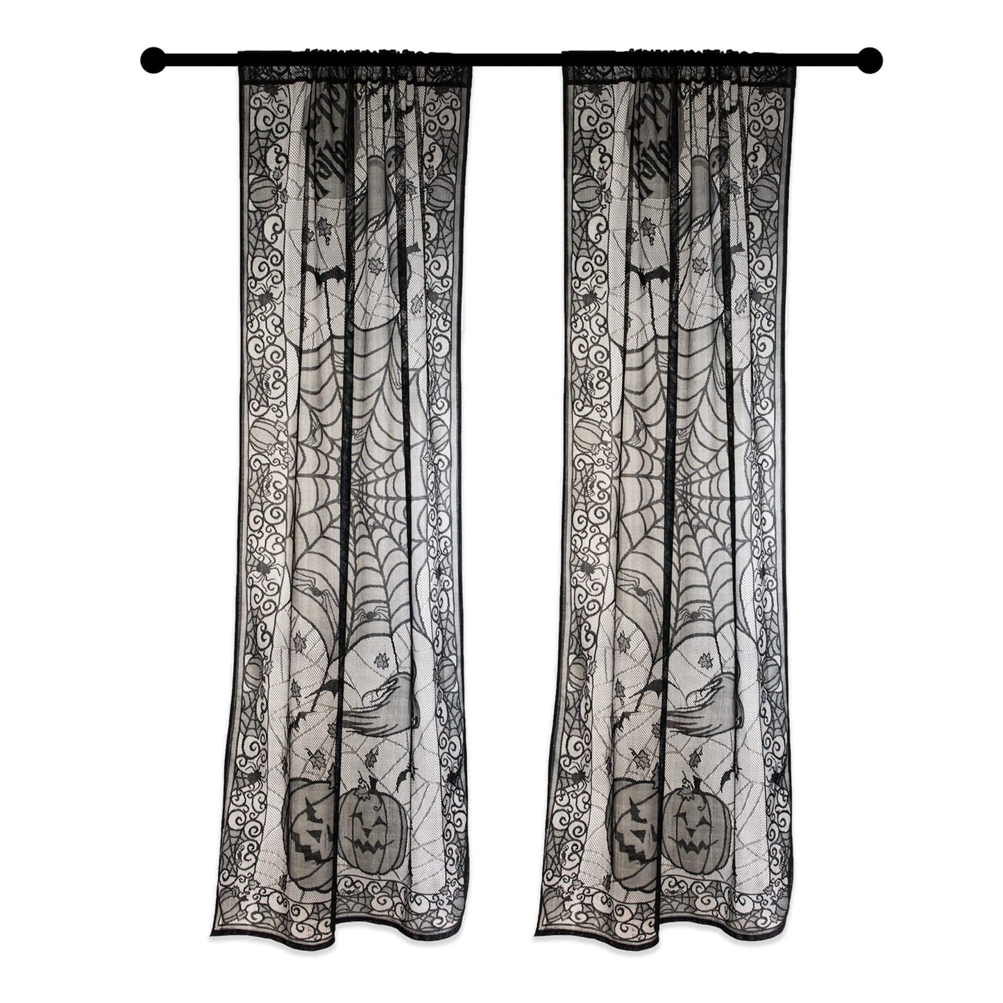 DII Fall Home & Party Décor Spooky Halloween Decorations Indoor & Front Porch, Single Door/Window Panel, 38x84, Haunted Lace